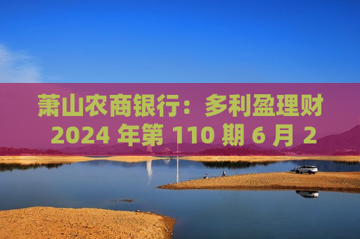 萧山农商银行：多利盈理财 2024 年第 110 期 6 月 22 日起售