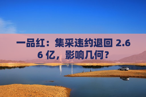 一品红：集采违约退回 2.66 亿，影响几何？