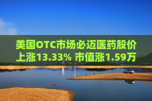 美国OTC市场必迈医药股价上涨13.33% 市值涨1.59万美元
