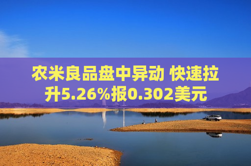 农米良品盘中异动 快速拉升5.26%报0.302美元
