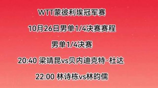 乒乓球总决赛男单赛程(乒乓球总决赛男决赛时间)