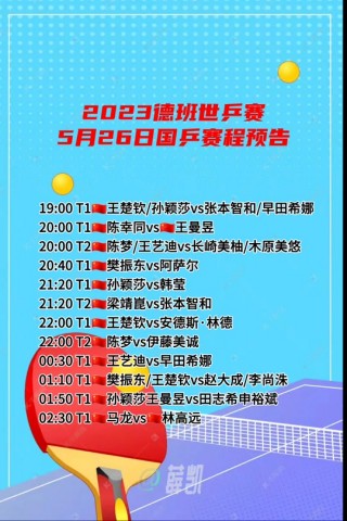 世乒赛2023赛程(世乒赛2020年赛程表)