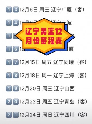 辽宁男篮最新赛程表(辽宁男篮最新赛程表今晚有比赛吗)