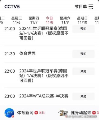 中央5十今晚直播节目(中央体育cctv5+直播)