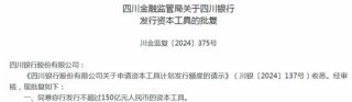 四川银行首次获批发行资本工具！