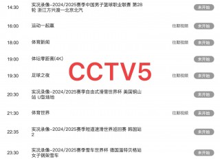 cctv5体育节目表直播(cctv5体育节目表直播nba)