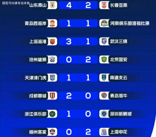 中超积分榜2023最新积分榜(中超积分榜2023最新积分榜查询表格)