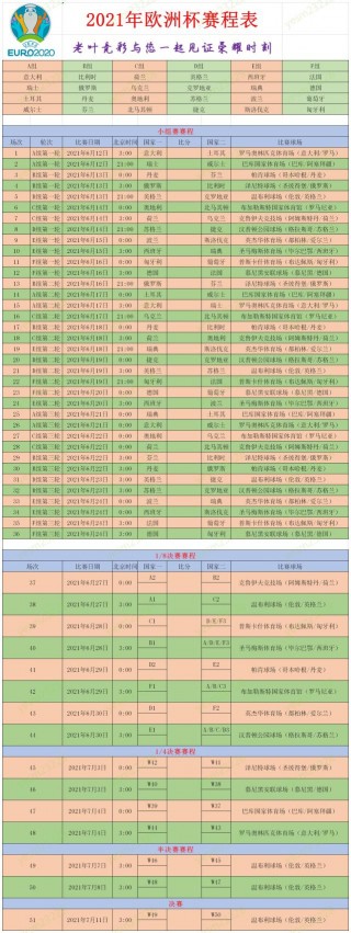 欧洲杯2021开赛时间(欧洲杯2021开赛时间最新)
