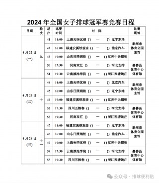 女排联赛最新赛程表(中国女排联赛最新赛程表)