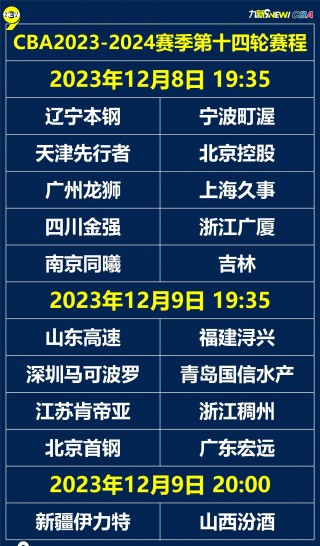 cba全部赛程表(cba全部赛程表CCTV5)
