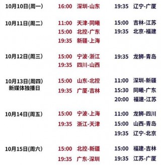 cba第二阶段赛程表(辽篮cba第二阶段赛程表)