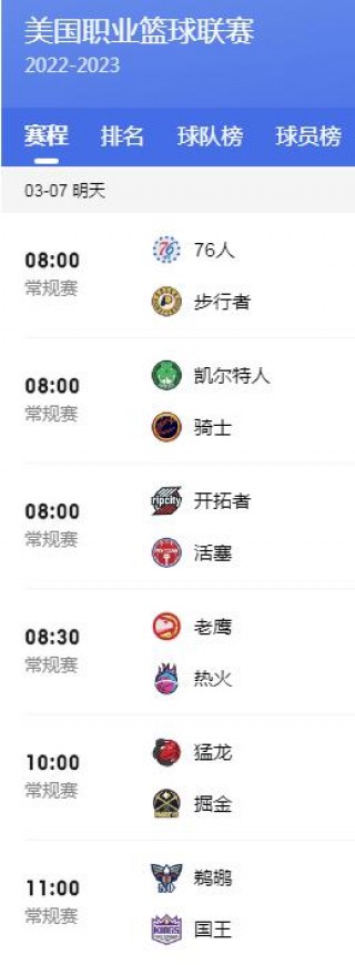 今天nba比赛赛程(今天nba比赛赛程表直播)