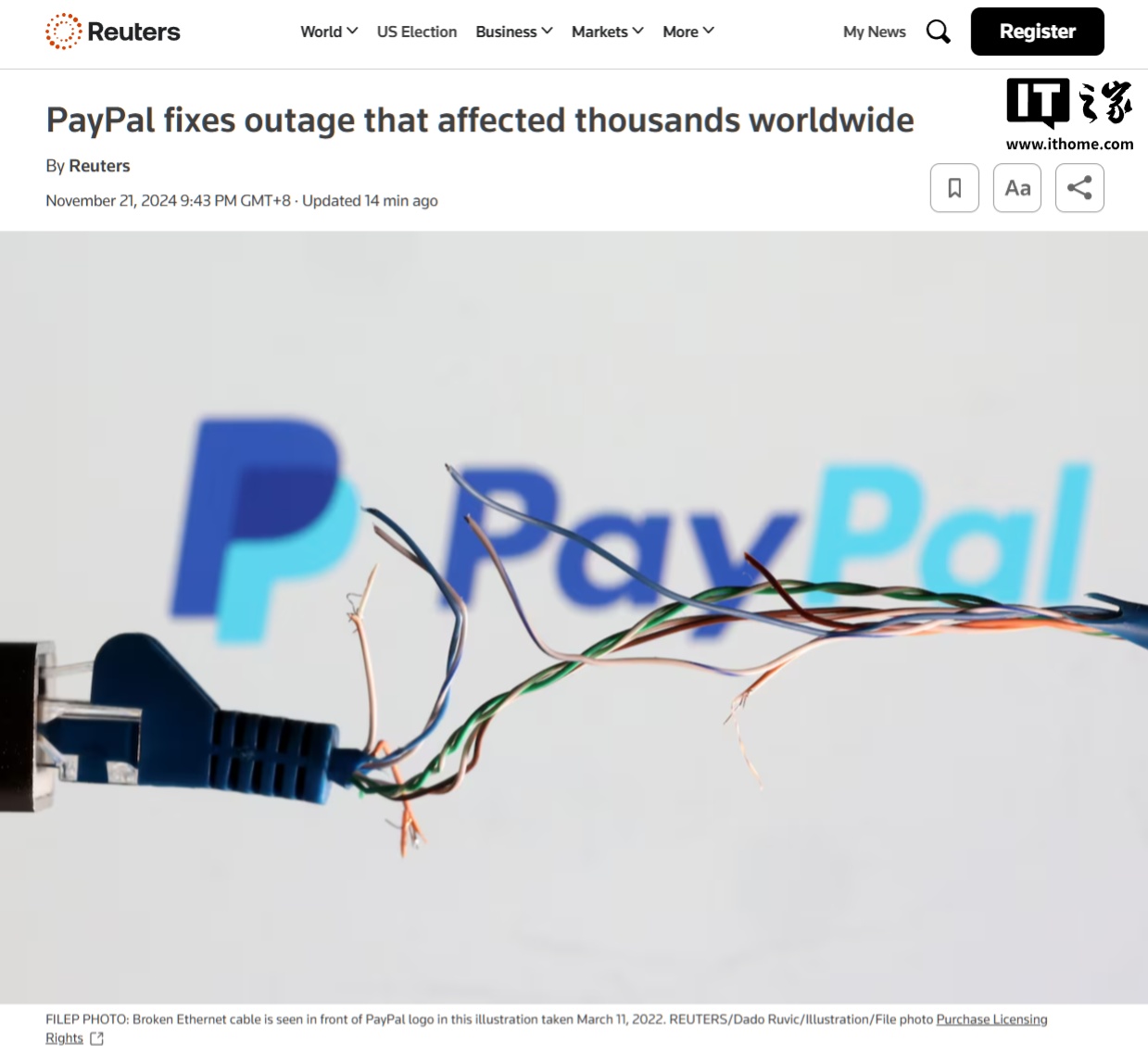PayPal 服务一度中断近两小时，数千名用户受影响  第1张