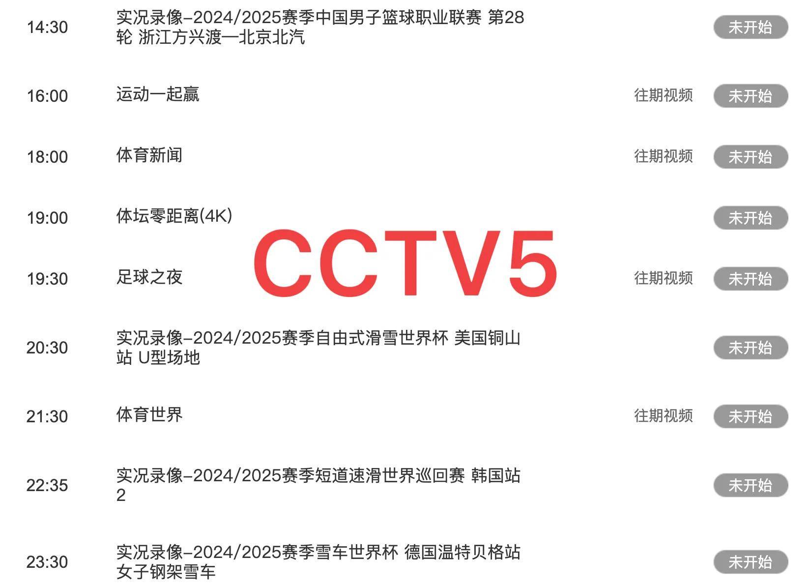 cctv5体育节目表直播(cctv5体育节目表直播nba)  第1张